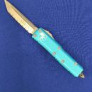 Фронтальный нож Microtech UTX-85 T/E Turguoise 233-12 TQ, сталь M390